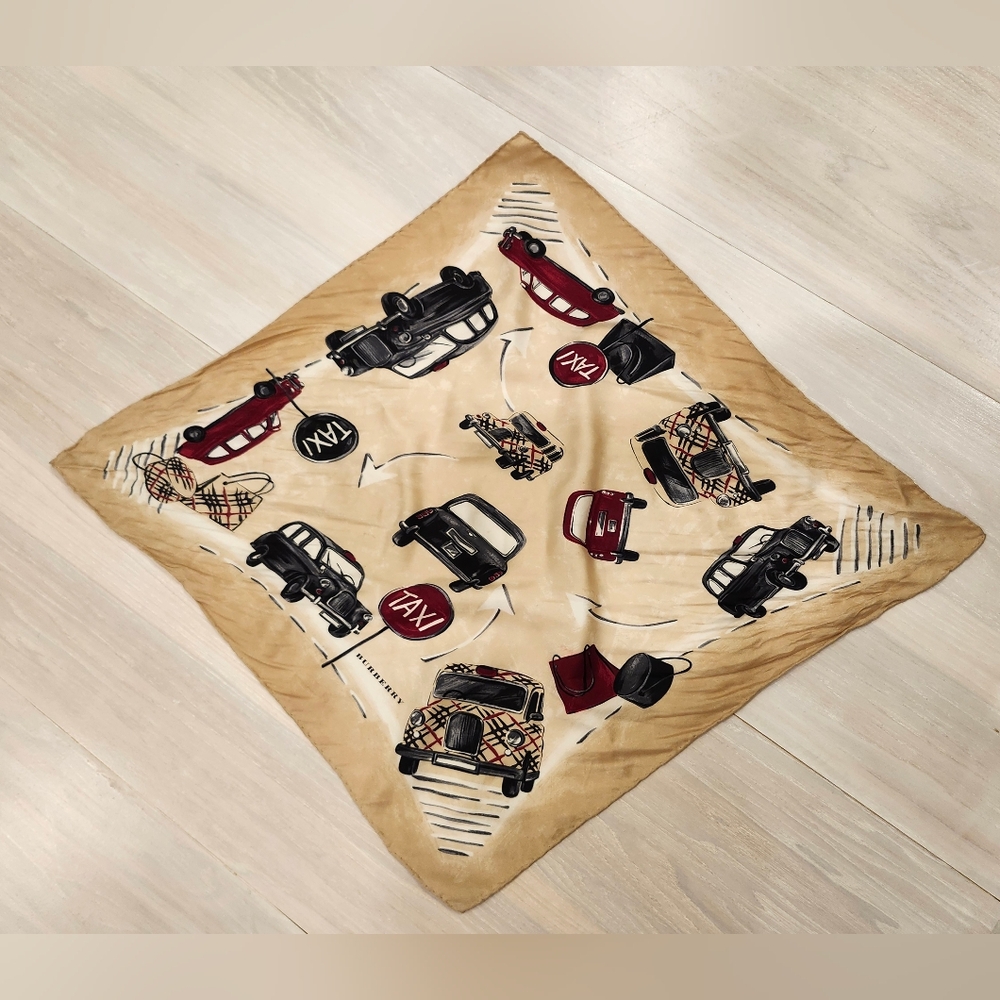 Vintage Silk Burberry Taxi Scarf